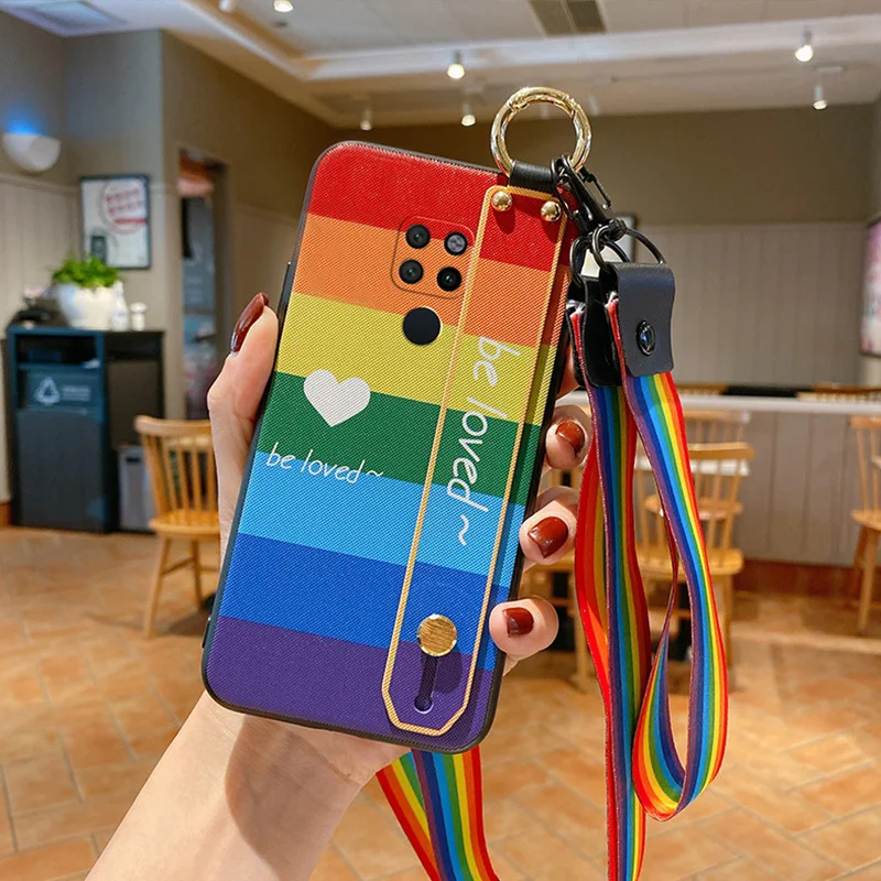 

Suitable for Huawei Mate20 mobile phone case all-inclusive protective cover length lanyard fashion ins net red