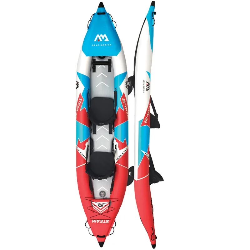 

2021 Aqua Marina STEAM ST inflatable boat sport kayak canoe pvc dinghy raft pump seat drop-stitch floor laminated professional