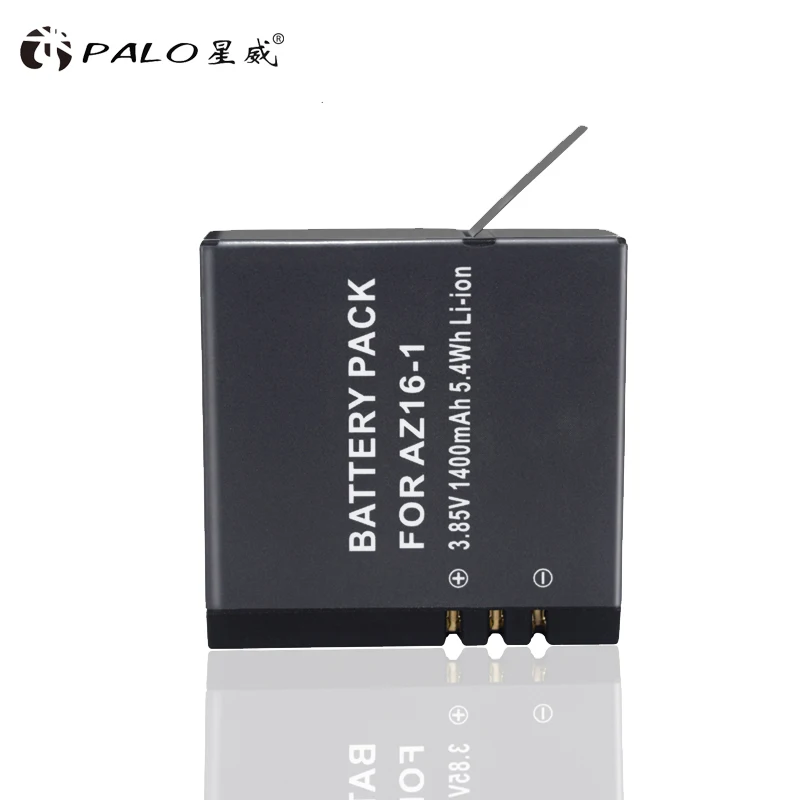 Аккумуляторы PALO 4xAZ16-1 xiao mi Yi 2 4K Lite accu + USB светодиодное двойное зарядное устройство