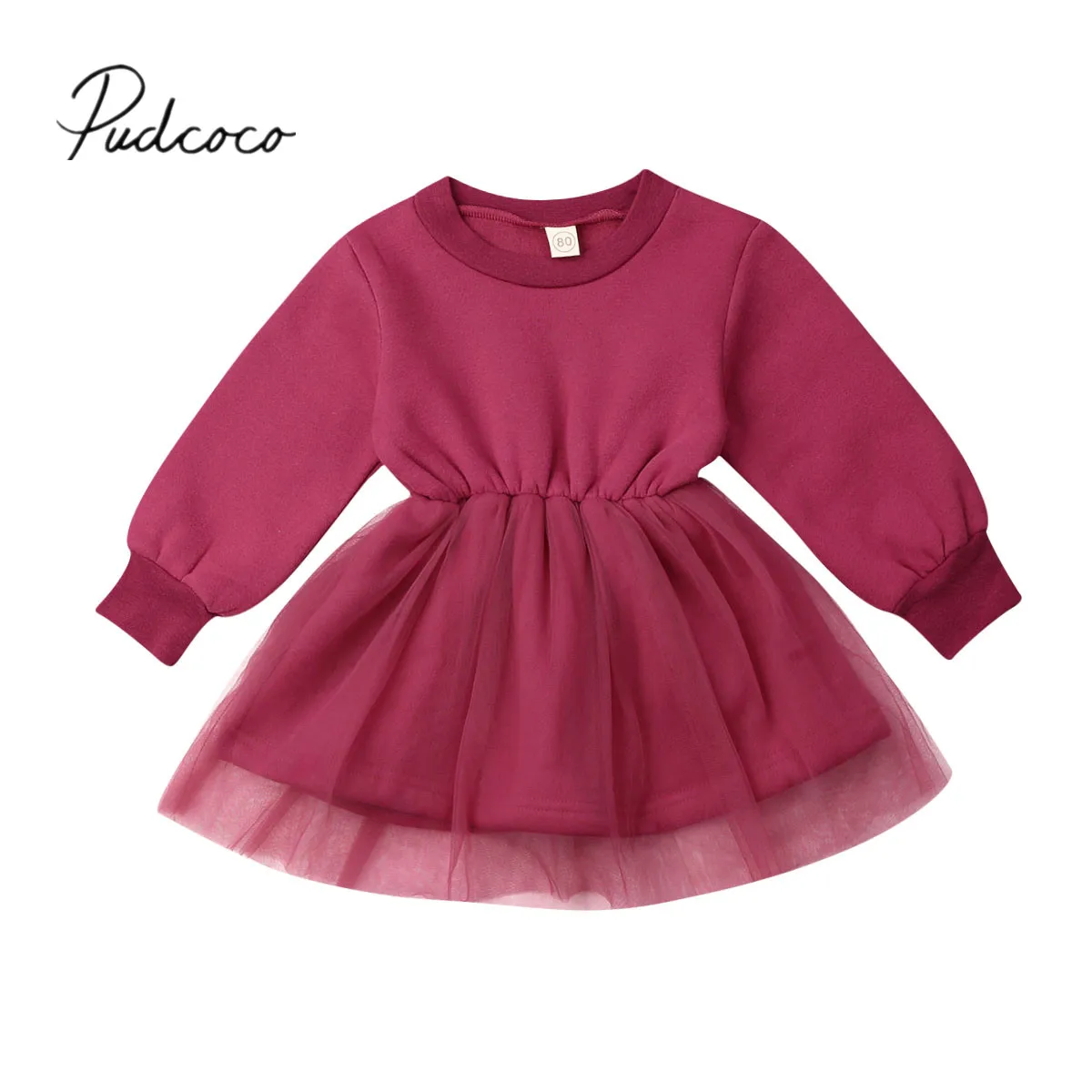 2019 детская весенне-осенняя одежда для маленьких девочек Кружевное платье-пачка с