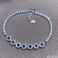 kjjeaxcmy fine jewelry 925 sterling silver inlaid natural sapphire luxury girl new hand bracelet support test chinese style