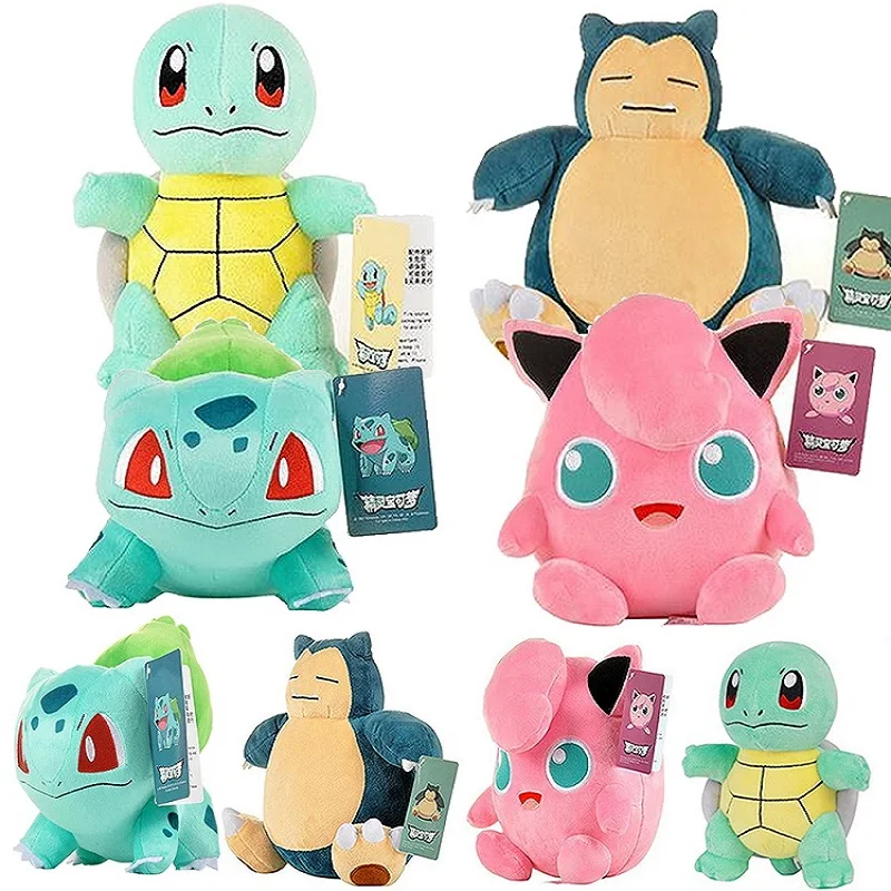 

Charmander Squirtle Pikachued Bulbasaur Jigglypuff Lapras Eevee Anime Pokemoned Stuffed Toy Peluche Plush Doll Gift for Kid