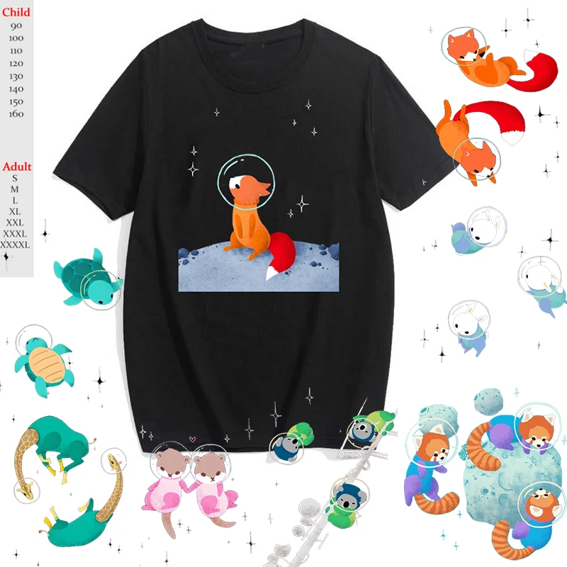 Футболка для мальчиков и девочек хлопок круглый вырез милый рисунок животных