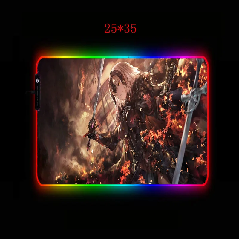 

XGZ 900x400/350X600mm Anime Fate Grand Order Gaming RGB Large Mouse Pad Big Mouse Mat Computer Mousepad Led Backlight Mause Pad