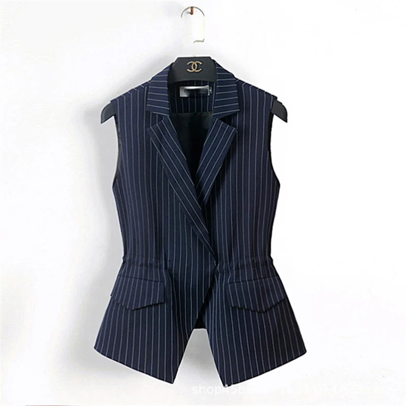 

New Vest Blazer Coat Women Spring Autumn Plus Size Slim Clothes Korean White Red Black Fashion Casual Blazer Vest Jacket GH390