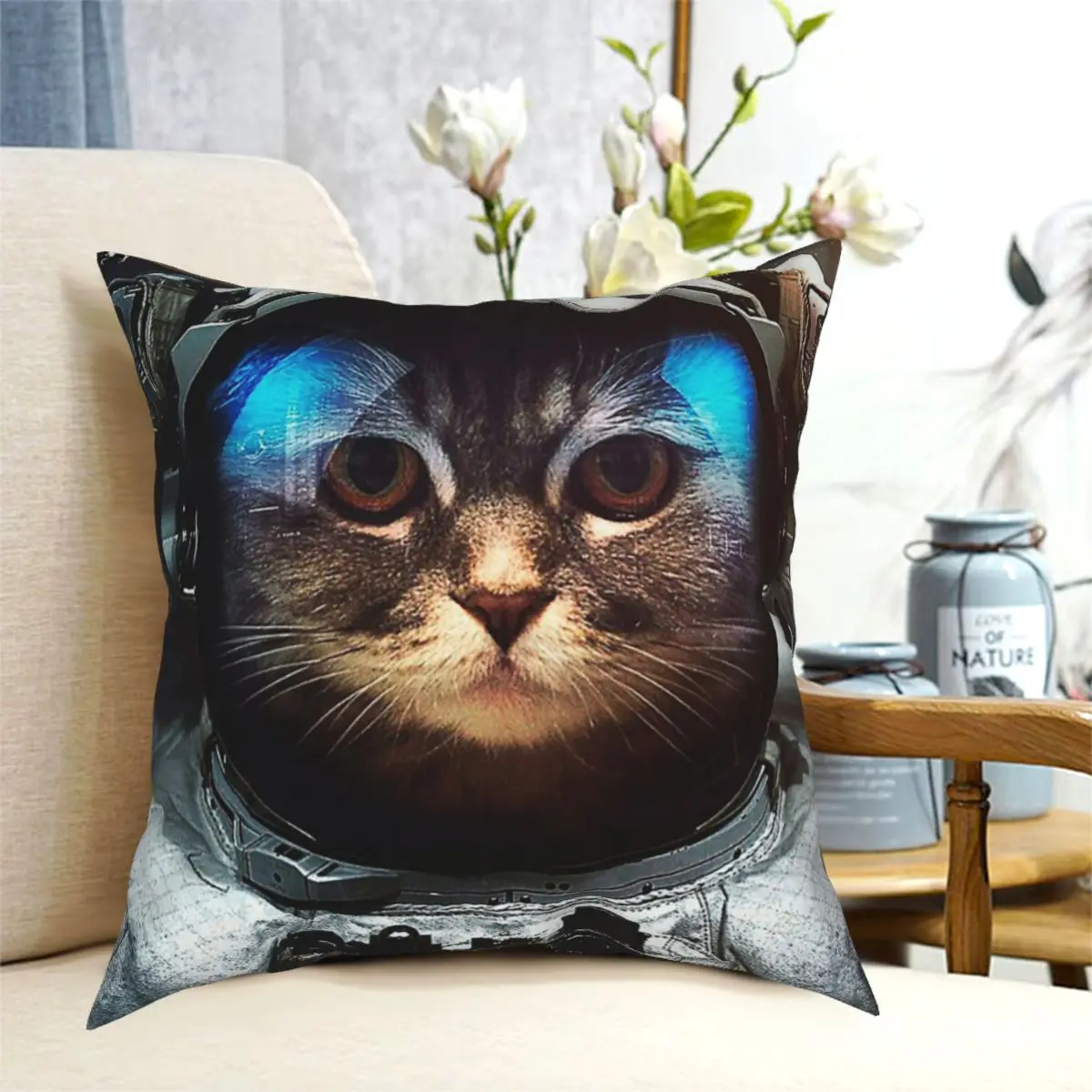 

MARS CatAstronaut Throw Pillow Cushion Cover Decorative Pillowcases Case Home Sofa Cushions 40x40,45x45cm(Double Sides)