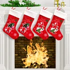 Рождественские чулки, носки с Санта-лосем, раньше, Рождественская сумка с яблоком, камином, елкой, рождественские украшения для дома, подарок для детей