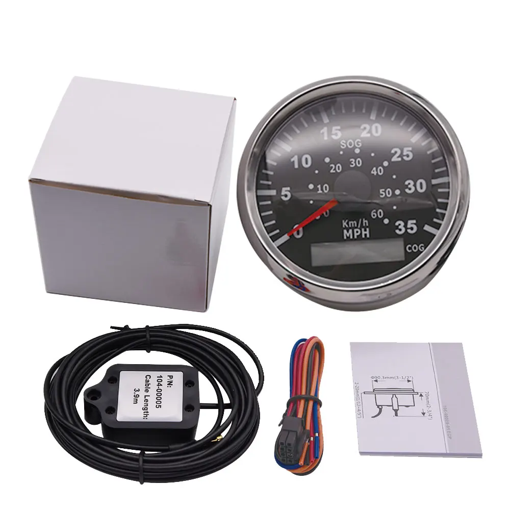 85 ミリメートル車ボート Gps スピードメーター 35mph 60 キロ H メートル Gps スピードメーター防水赤バックライト 12 V 24 V