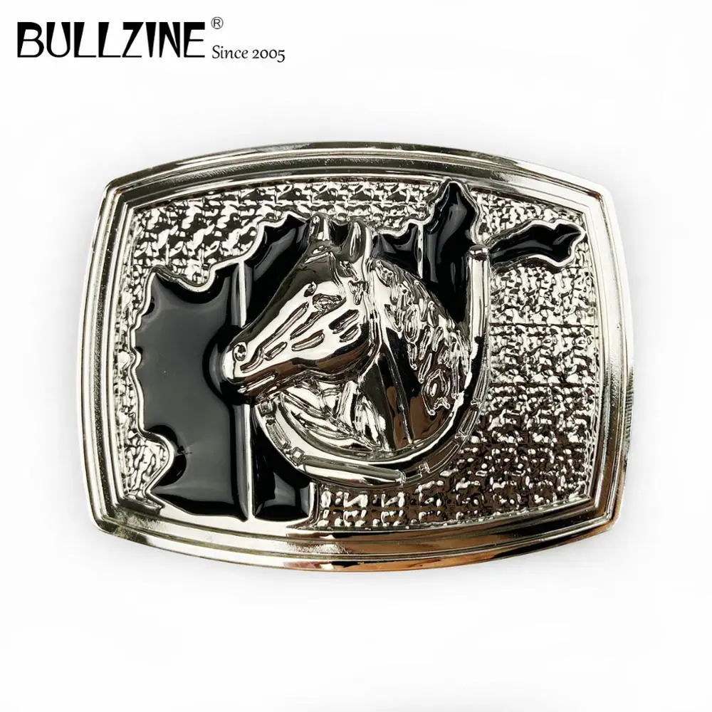 В Bullzine в западном стиле виде лошадиной головы пряжка на ремешке с серебряной