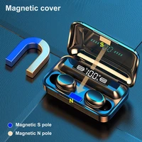 wireless bluetooth headset 5 0 sports earplugs with magnetic charging compartment 9d hd noise reduction mini