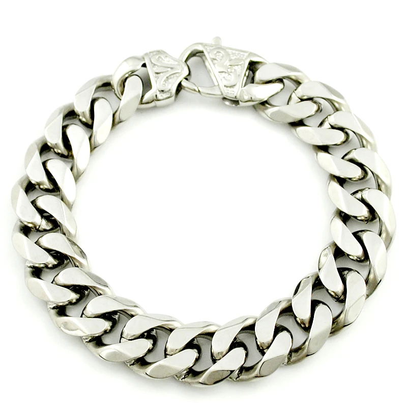 AMUMIU панк рок стиль кубинская цепь 22 5 см * 14 мм браслеты для мужчин женщин