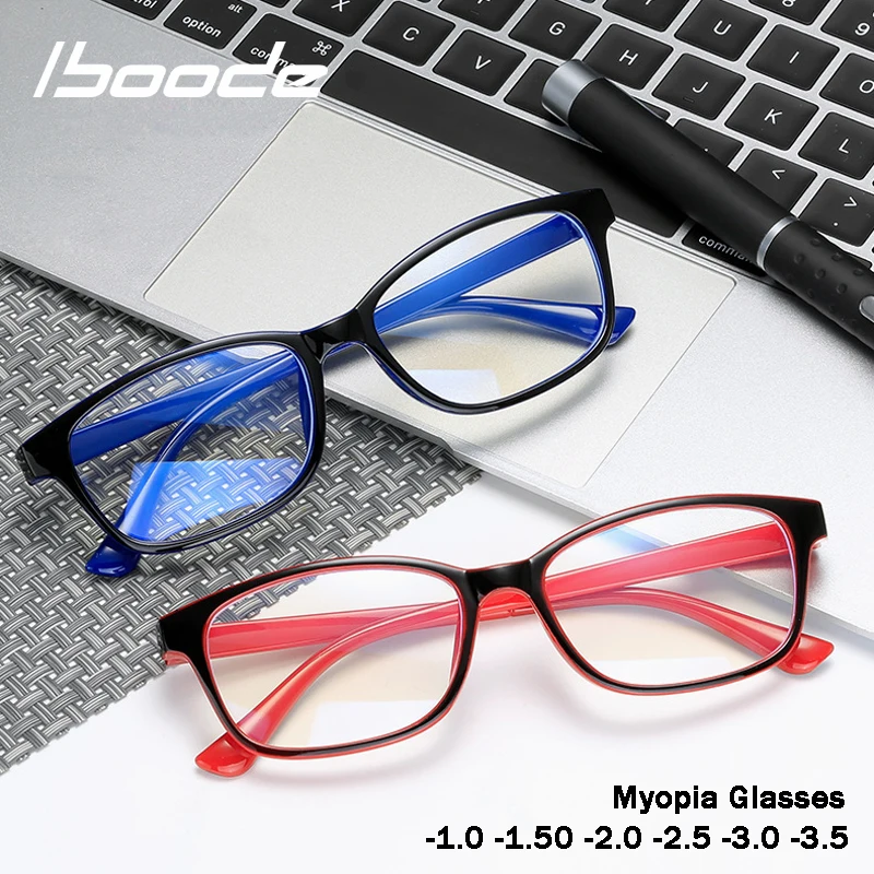 

iboode Women Men Finished Myopia Glasses Diopter -1.0 -1.5 -2.0 -2.5 -3.0 -3.5 Unisex Myopic Shortsighted Optical Glasses Frame