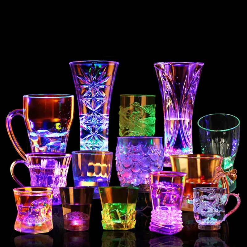 

Luminous Cup Flashing Cup Changes Color In Water Luminous Glass Bar Beer Glass Light Up With Water Rave Glow Party Supplies