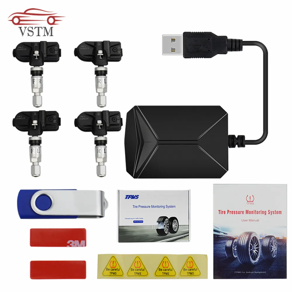 USB Android TPMS автомобильный датчик давления в шинах с 4 внешними датчиками 116 psi