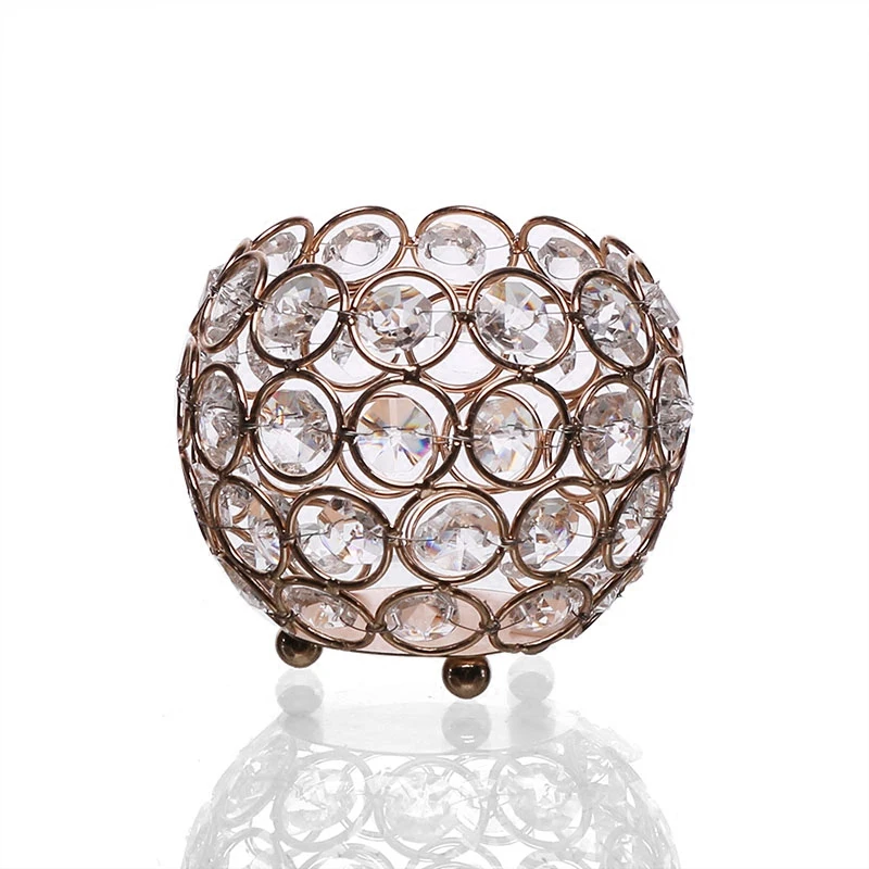 Crystal Candle Holder Nordic Table Dinner Metal Candlestick Cup Gold Silver Decoration Bougeoir Wedding Centerpiece FC160 | Дом и сад