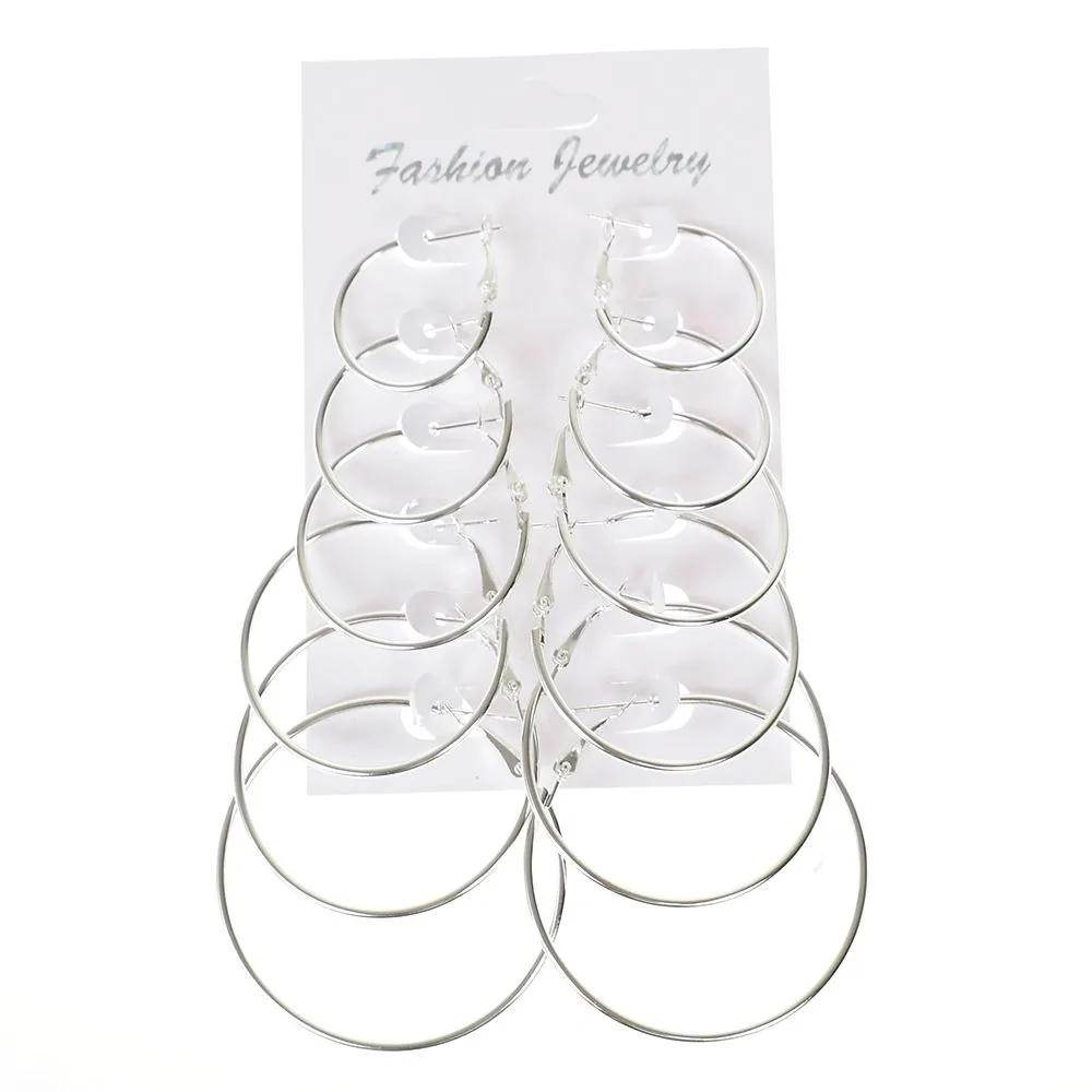 Набор серег в стиле панк для женщин простые круглые вечерние велирные украшения