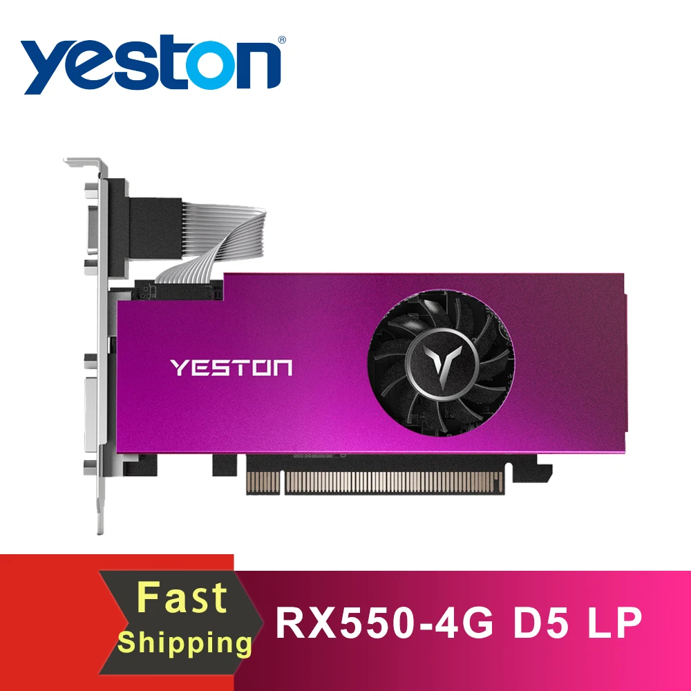 Yeston RX550 4G D5 LP Графика карты Radeon Chill 4 Гб памяти GDDR5 128Bit 6000 МГц VGA + HDMI DVI D GPU цифровая