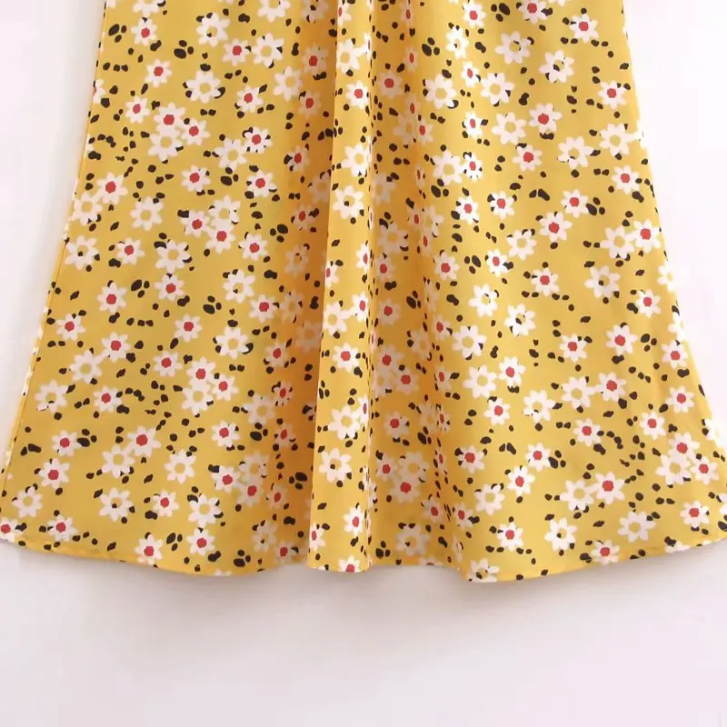 MIAOQING женское платье с цветочным принтом v образный вырез фонарь длинный рукав