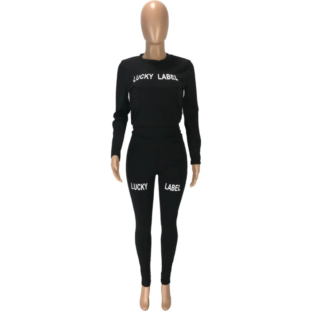 

2021 New Spring Letter Print Two Piece Set Women Sporty Streetwear Outfits Tracksuits Spring Sexy Club Birthday Outfits