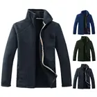 Мужская зимняя двухсторонняя плюшевая куртка с воротником-стойкой