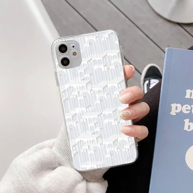 

YNDFCNB Geometric corners Phone Case Soft Transparent TPU Phone Case for iPhone 6 6s plus 7 8 plus xr xs max 11 12pro max 12mini