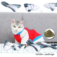 pp cotton pet products simulation shark fish shape cat accessories for kitten plush interactive cat chewing play biting supplies