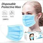 Маска одноразовая для лица, черная, голубая, 50100 шт.