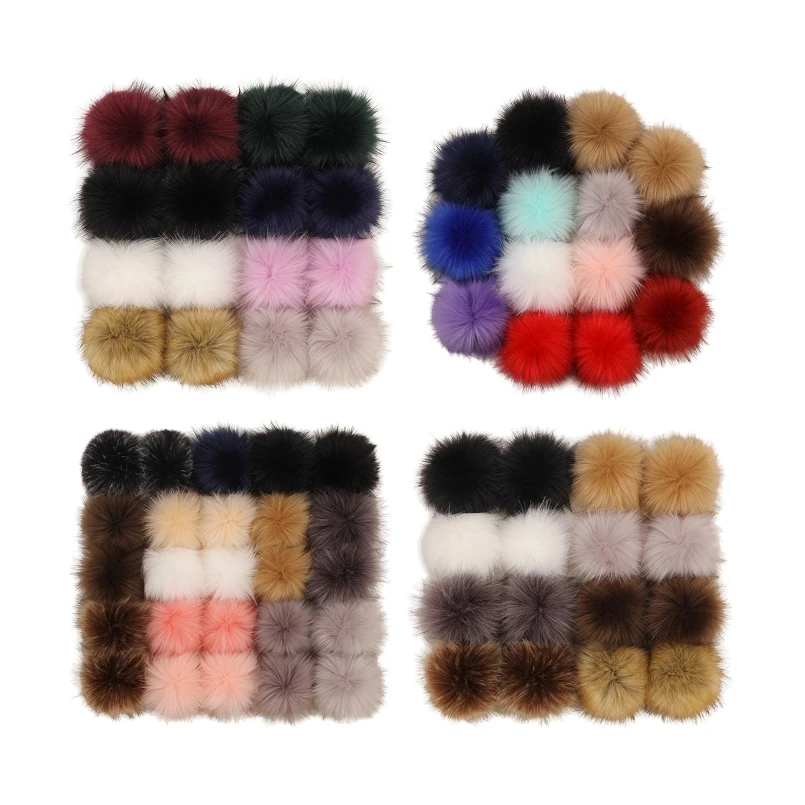 

4"/10cm Colorful DIY Pompom Mink Fur Balls Fake Fox Pompoms Fluffy Pom Pom for Keychain Shoes Hats Clothing Accessories