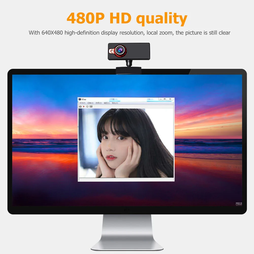 

Video Recording Web Camera HD Webcam Durable PC USB Plug n Play Rotatable Laptop for Household Computer Safety Parts