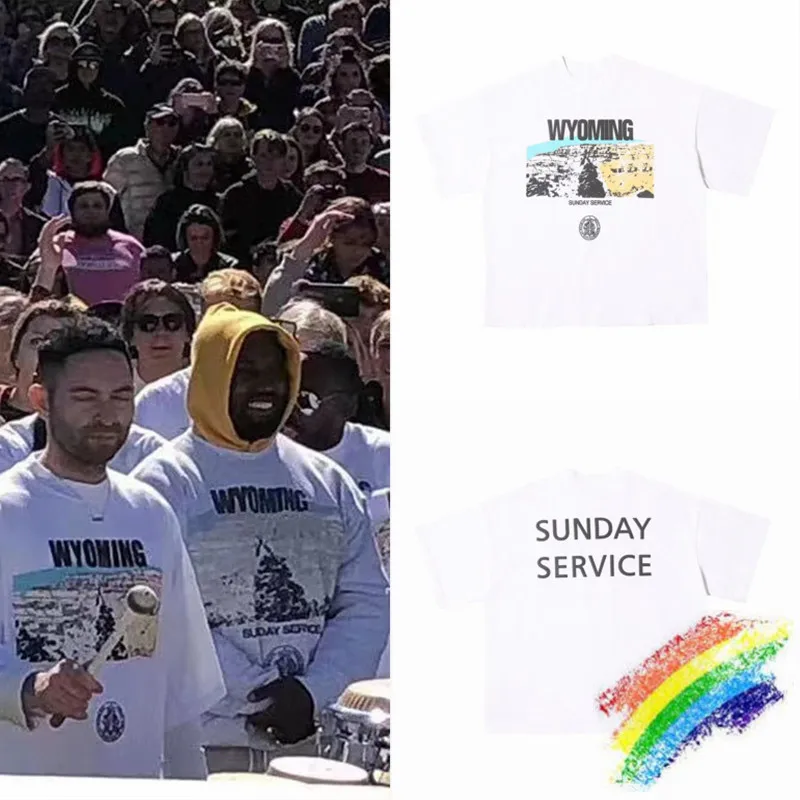 Футболка Kanye West Sunday Service для мужчин и женщин стильная Высококачественная тенниска