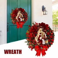 4040cm christma sacred christmas wreath with lights for new year home door pendant decoration gift dropshipping