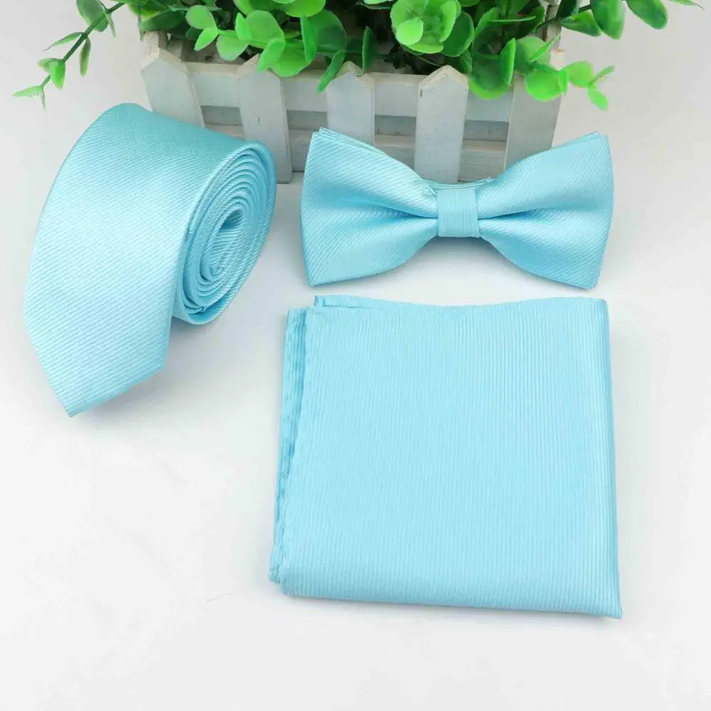 17 Strip Colorful Neck Tie Set For Men Slim Necktie Bowtie Handkerchief Suit Ties Cravat Butterfly Corbatas - Цвет: 17