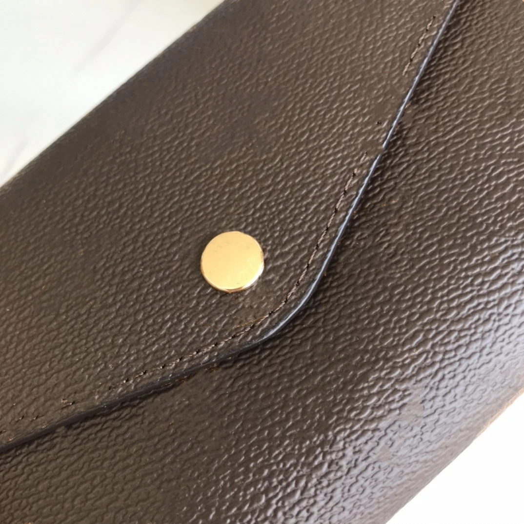 

Genuine Leather Luxury Designer Sarah Wallet Brand Flap Button Long Purse Flower Pattern Women Coin Card Holder Clutch with Box