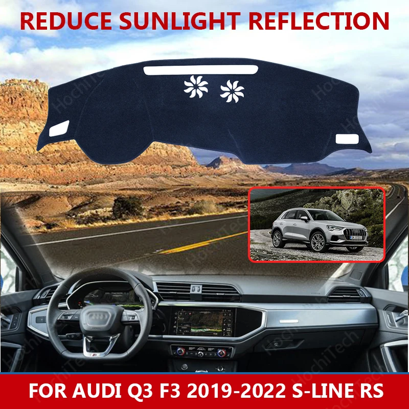 

for Audi Q3 F3 2019-2022 S-line RS Dashmats Car-styling Accessories Dashboard Cover Pad Carpet sunshade