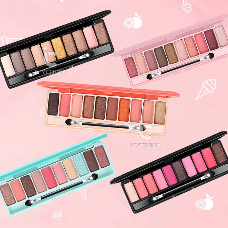 10 цветов Тени Палитра прекрасный цвет тени для век мерцающие матовые ню макияж