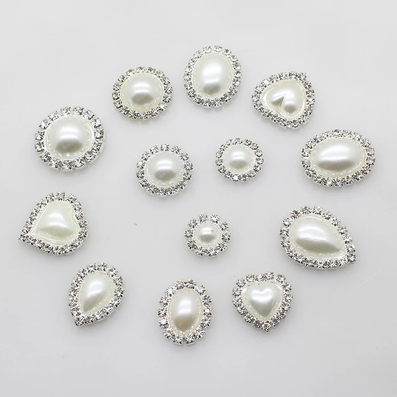 SKYE CIEL 10Pcs Multiple sizes Diy crystal white pearl wedding jewelry accessories 100% scratch-free rhinestone crafts exquisite | Украшения