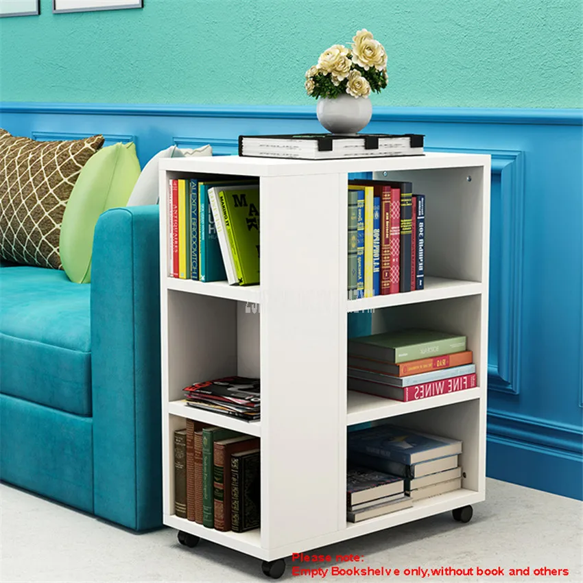 Simple Creative Small Children's Bookshelf With Wheel Easy To Move Bedroom Living Room Corner Kids Book Shelf Storage Cabinet