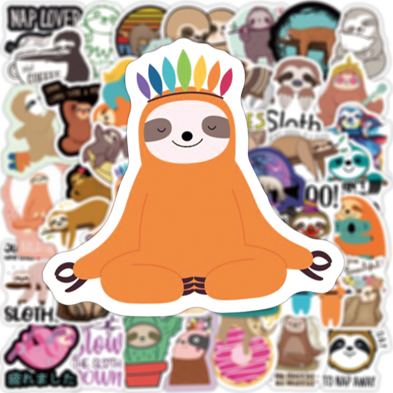 

10/50PCS Cute Sloth Pet Party Home Decor Stickers Laptop Luggage Skateboard Bike Waterproof Cool Sticker Decal Kid Toys