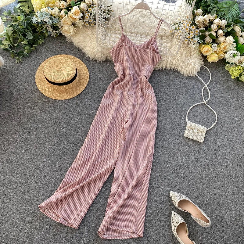 Женские широкие леггинсы в клетку европейском и американском стиле с V образным