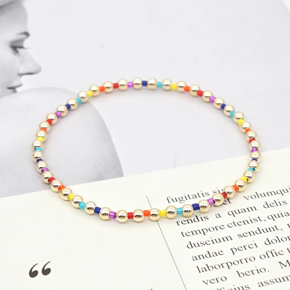 Go2Boho радужные браслеты Миюки браслет из бисера для девушки подарок подруге
