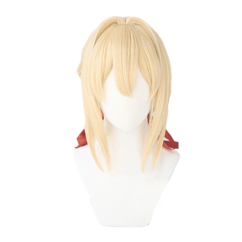 Blonde L-email парик фиолетовый эвергарден Косплей парики блонд косы волосы косплей парик красная лента термостойкие синтетические волосы Perucas - Цвет: Blonde
