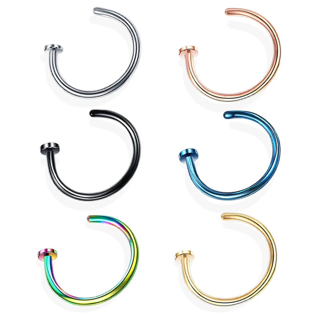 

1piece Fashion stainless steel Horseshoe Fake Nose Ring C Clip BCR Septum Lip Piercing Falso Nose Rings Hoop For Women Men