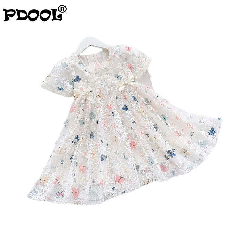 

2021 Summer Baby Girl Foreign Style Dresses Children Thin Lace Print Fashion Trend Comfortable Princess Kid Skirt GD71