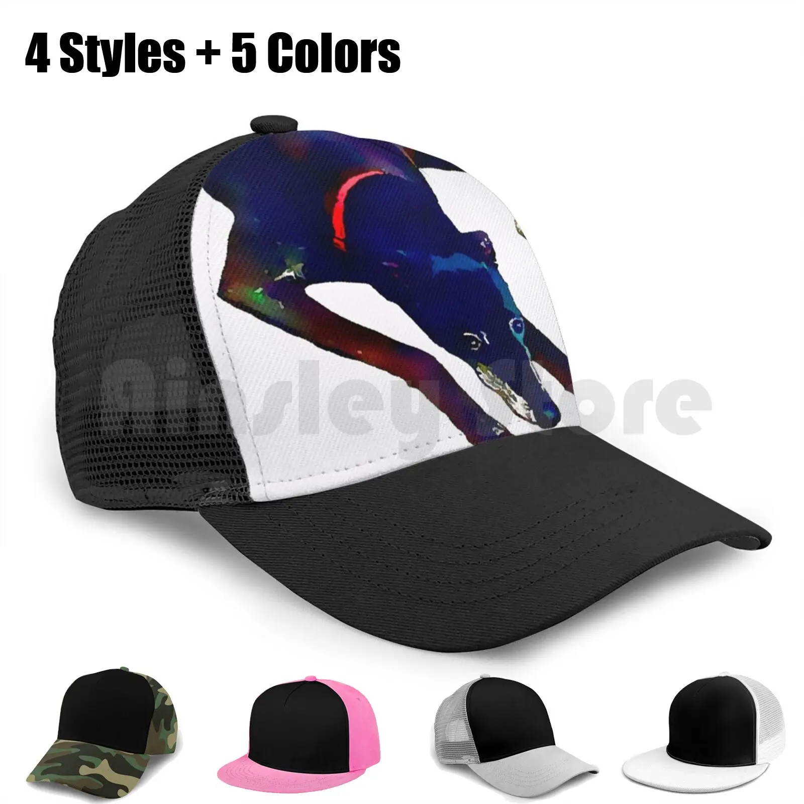 

Greyhound Art Baseball Cap Diy Mesh Hip Hop Adjustable Greyhound Dog Pet Dog Racing Original Cute Animals Portrait Men Dad Son