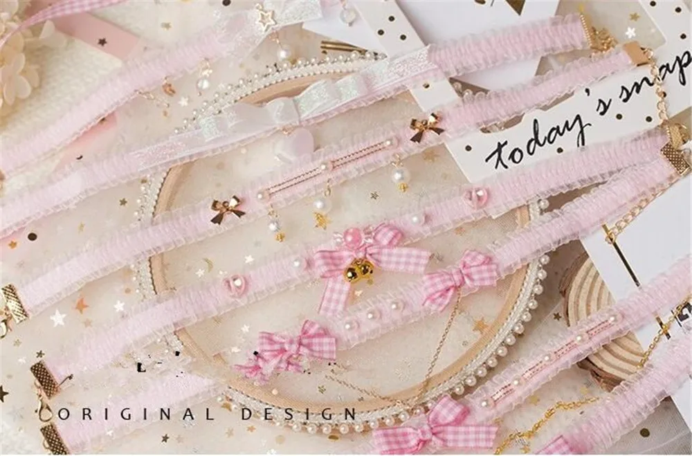 Ожерелье с подвеской ручной работы Готическая розовая серия принцесс Лолиты