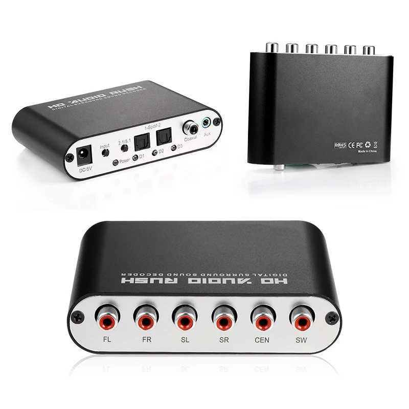 5 1 CH аудио декодер SPDIF коаксиальный к RCA DTS AC3 оптический цифровой усилитель