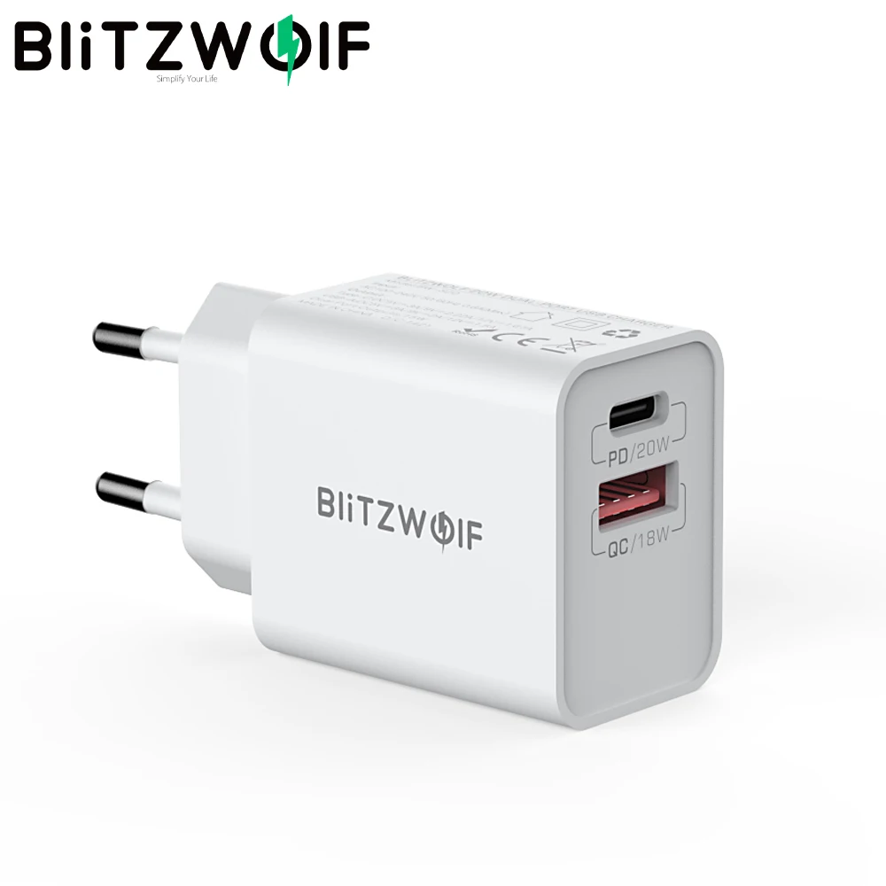 Сетевое зарядное устройство BlitzWolf BW-S20 с 2 портами 20 Вт | Мобильные телефоны и
