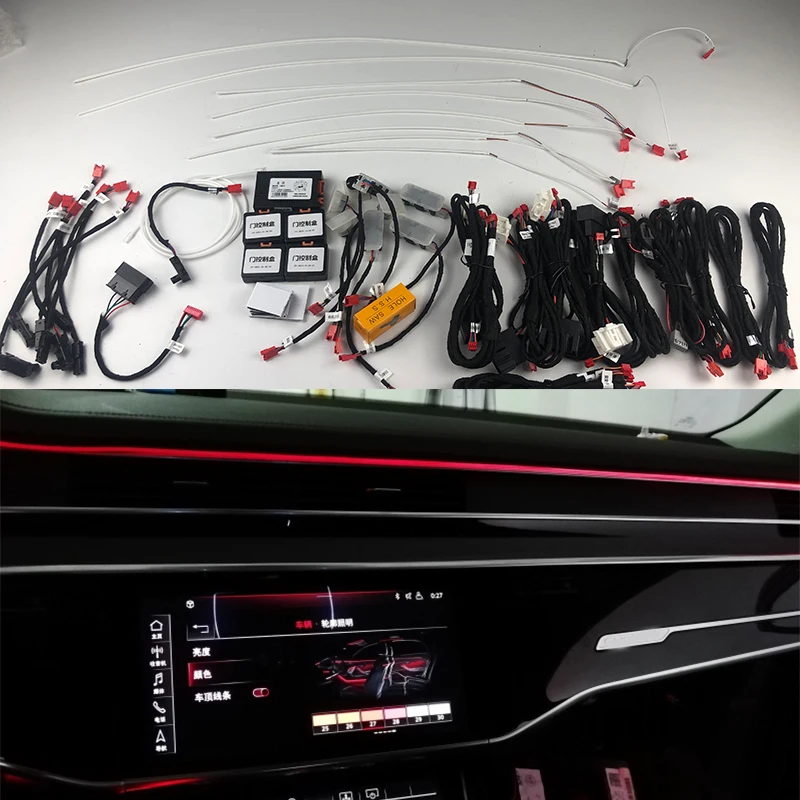 Внутренний светодиодный окружающий свет для Audi A8 2018 + атмосферсветильник MMI