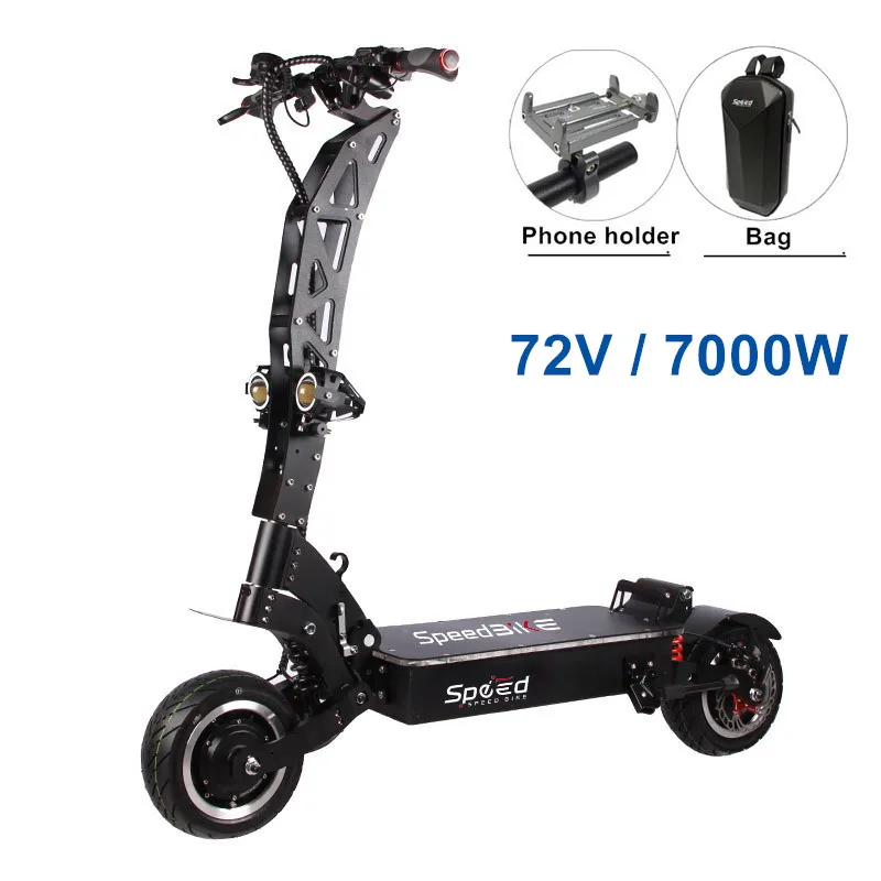 SpeedBike 72V 7000W электрический скутер с двойным мотором 11 дюймов внедорожных на дороге