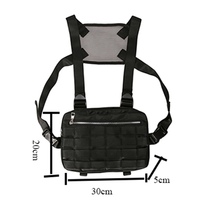 

New Chest Rig Bags Adjustable Pocket Hip Hop Streetwear Functional Breast Bag Cross Shoulder Bag